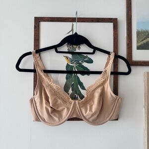 EUC Skims Fits Everybody Lace Unlined Full Coverage Bra Clay 36C